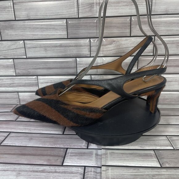 APT ATELIER Women's Riano Animal-Print Asymmetrical Slingback Pumps Size 10-NEW - Picture 4 of 9